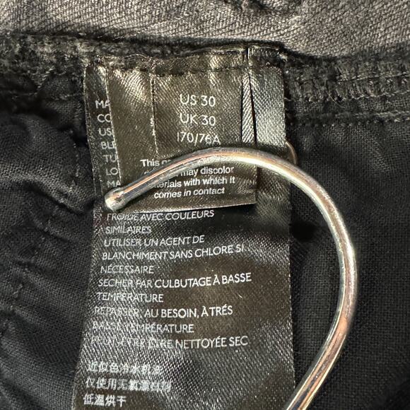 Free People SZ 30 Skinny Jeans Stretch Hi-Rise Frayed Hem We the Free Black Wash - Picture 8 of 11